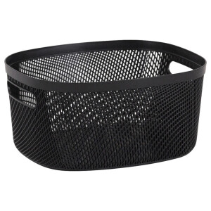 Leen Bakker - Opbergmand Mesh Antraciet - 6,7L - Polypropyleen - Grijs - 24x29x14.5 Cm