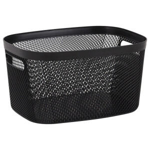 Leen Bakker - Opbergmand Mesh Antraciet - 17,2L - Polypropyleen - Grijs - 29x39x21 Cm