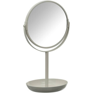 Leen Bakker - Badkamerspiegel - 33x18x15 Cm - Metaal/Glas - Taupe