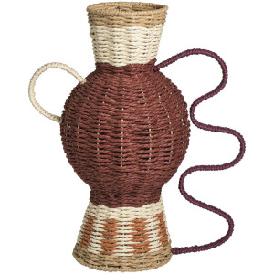 Leen Bakker - Vaas Fes - Metaal - 41x34,5x21 Cm - Metaal/Papier - Multikleur