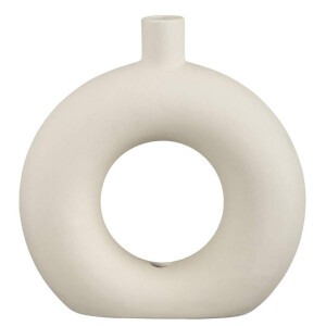 Leen Bakker - Vaas Lotus - Off-white - 22x20x6 Cm - Keramiek - Crème#Wit