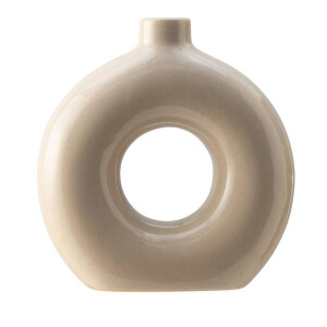 Leen Bakker - Vaas Linea - Naturel - 23x22x7 Cm - Keramiek - Beige