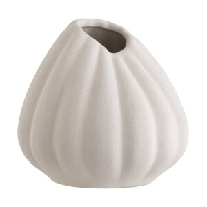 Leen Bakker - Vaas Sereen - Off-white - 12,7xØ13,5 Cm - Keramiek - Crème#Wit - B12.7 Cm