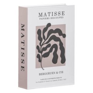 Leen Bakker - Opbergboek Matisse - Naturel - 16x23x5 Cm - Papier - Bruin#Wit