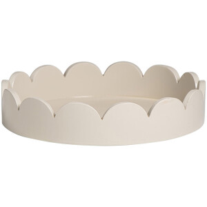 Leen Bakker - Dienblad Scallop - Off-white - Ø25 Cm - MDF - Crème