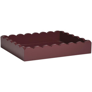 Leen Bakker - Dienblad Scallop - 28x25 Cm - MDF - Rood