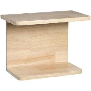 Leen Bakker - Wandplank Mick - Naturel Rubberwood - 24x32x18 Cm - Hout - Bruin