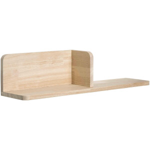 Leen Bakker - Wandplank Mick Naturel Rubberwood - 14x60x14 Cm - Hout - Bruin
