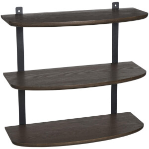 Leen Bakker - Wandrek Daan - Donker Essen - 60x60x24 Cm - Hout - Bruin