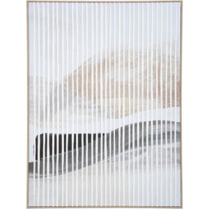 Leen Bakker - Schilderij Horizon - Multikleur - 80x60 Cm - Canvas/Hout - Wit#Crème#Zwart - 3.5x60x80 Cm