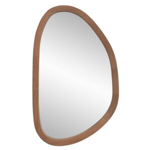 Leen Bakker - Spiegel Organic - Antraciet/ - Hout - 58x37x2 Cm - Hout/Glas - Bruin