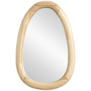 Leen Bakker - Spiegel Moma Naturel Ovaal - 30x20 Cm - Hout - Bruin - 2.5x20x30 Cm