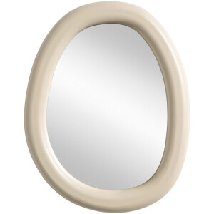 Leen Bakker - Spiegel Moma Off-white - 28x22 Cm - Hout - Crème
