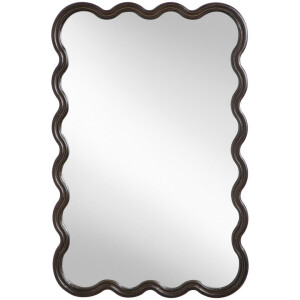 Leen Bakker - Spiegel Sevilla Bruin - 85x45 Cm - MDF - Zwart - 2x40x60 Cm