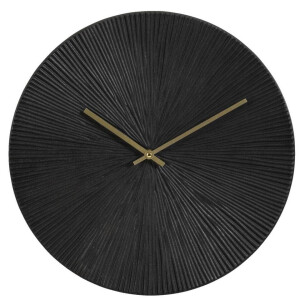 Leen Bakker - Wandklok Malaga - - Ø40 Cm - MDF - Zwart