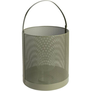 Leen Bakker - Windlicht Malaga - 20xØ20 Cm - Metaal/Glas - Groen
