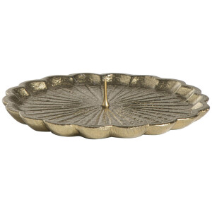 Leen Bakker - Kandelaar Reva Goudkleur 2,5xØ13 Cm - Aluminium - Goudkleurig - H2.5 Cm