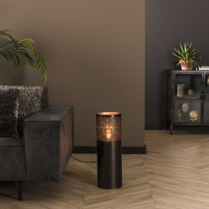 LifestyleFurn Vloerlamp 'Bryston' 60cm hoog, kleur Zwart Nikkel