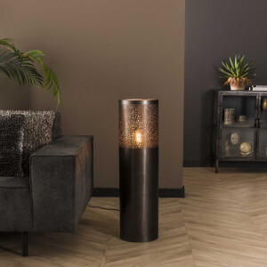 LifestyleFurn Vloerlamp 'Bryston' 90cm hoog, kleur Zwart Nikkel