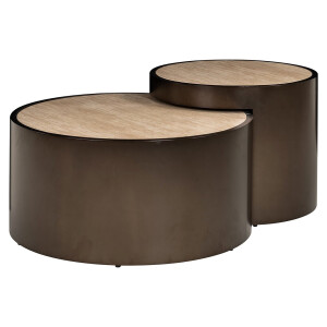 Richmond Salontafel 'Ronson' Travertinlook, Set van 2 stuks