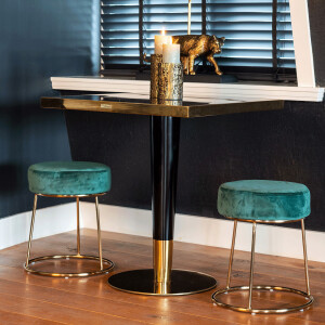 Richmond Vierkante Bistrotafel 'Can Roca' Faux Marmer, 70 x 70cm