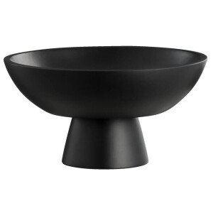 Leen Bakker - Schaal Op Voet - - Ø32 Cm - Mangohout - Zwart - B16 Cm