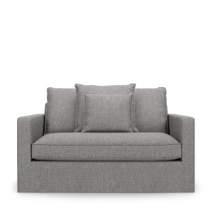 Love Seat Lennox, Grey, Washed Cotton