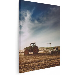 Artaza Canvas Schilderij Tractor op het Veld - Trekker - 60x80 - Foto Op Canvas - Canvas Print