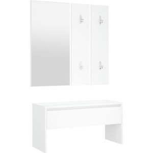 vidaXL - Garderobe - set - bewerkt - hout - wit