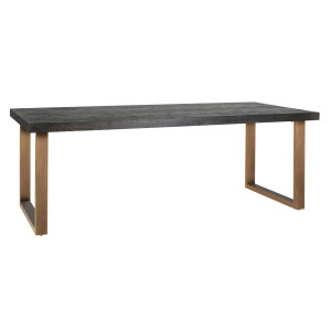 Richmond Eettafel 'Blackbone' Brass, EIkenhout en staal, 180 x 100cm