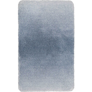 Wecon home Basics - Luuk - Badmat - 80x150 cm - blauw gemêleerd - Douchemat Hoogpolig – Fluffy & Zacht Ombre Design – Comfortabel en Absorberend – Wasbaar en Antislip