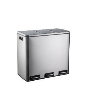 CLEAN IX | 3 x 18L - Prullenbak zilver
