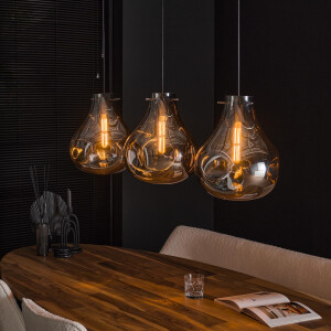 LifestyleFurn Hanglamp 'Roshell' 3-lamps, kleur Artic Zwart