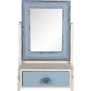 Clayre & Eef Staande Spiegel 25x38 cm Blauw MDF