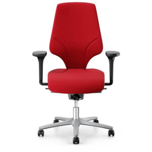Bureaustoel Giroflex 64 - 7578 3578 Standaard - Stof Rood GA64094 - Voetkruis Alu - 4D NPR Armleggers