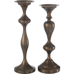 J-Line kaarshouder - metaal - bruin - 2 stuks