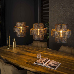 LifestyleFurn Hanglamp 'Jaamal' Burned finish, 3-lamps