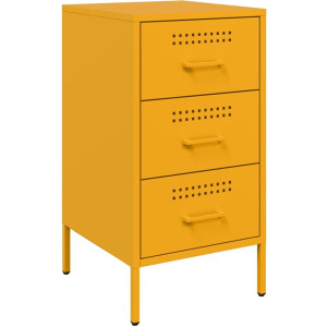 vidaXL - Nachtkastje - 36x39x68 - cm - staal - mosterdgeel