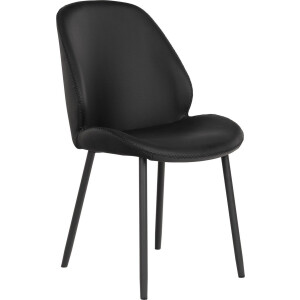 Eetkamerstoel Kunstleer Zwart - 59,5x47x91cm - Retro/Vintage - Set van 2