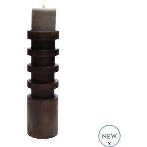 Kandelaar Vail | Large | walnut | Ø10 x H33 cm