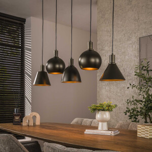 LifestyleFurn Hanglamp 'Shantel' 5-lamps, kleur Brons