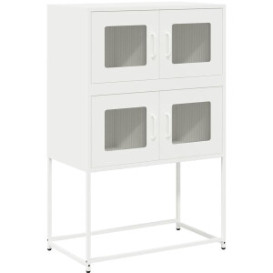 vidaXL - Hoge - kast - 68x39x107 - cm - staal - wit