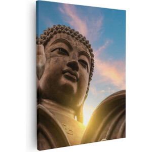 Artaza Canvas Schilderij Groot Boeddha Standbeeld Van Dichtbij - 40x50 - Foto Op Canvas - Canvas Print