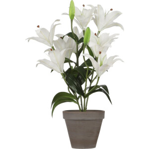 Mica Decorations Tigerlily/tijgerlelie kunstplant - wit - 47 cm - Kunstplanten/nepplanten