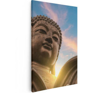 Artaza Canvas Schilderij Groot Boeddha Standbeeld Van Dichtbij - 60x90 - Foto Op Canvas - Canvas Print