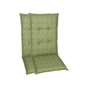 GO-DE Textil Tuinkussen (Stoelkussens voor stoelen met een lange rugleuning, Groen)