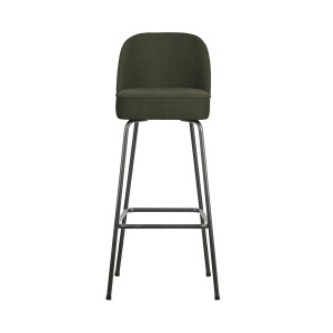 WOOOD Barkruk 'Vogue' Woven, kleur Warm Groen (zithoogte 80cm)