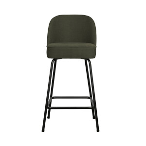 WOOOD Barkruk 'Vogue' Woven, kleur Warm Groen (zithoogte 65cm)