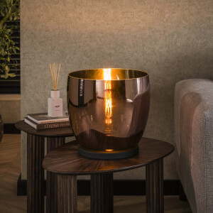 LifestyleFurn Vloerlamp/Tafellamp 'Mikado' Koper glas, 32cm hoog
