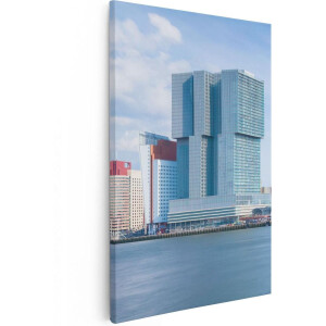 Artaza Canvas Schilderij Rotterdamse Skyline Aan Het Water - 60x90 - Foto Op Canvas - Canvas Print